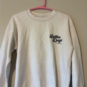 Women’s Faded Pink and Cream Crewneck Sweater